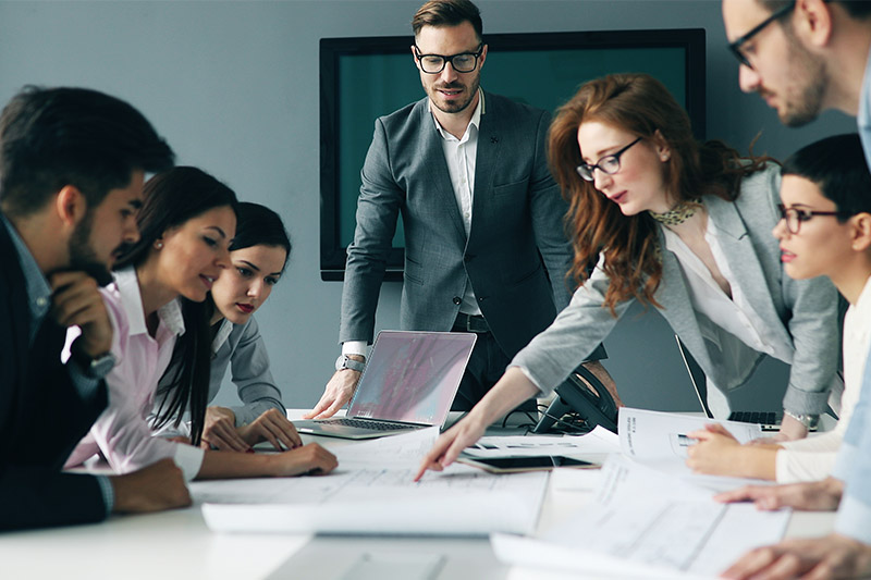 Trainer leading a corporate workshop